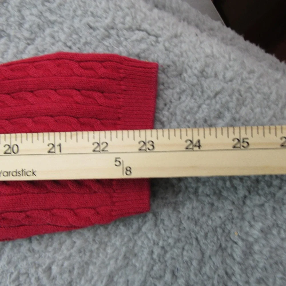 Crystal Kobe Women's Cable Knit Long Sleeve‎ Sweater XL Red 100% Cotton